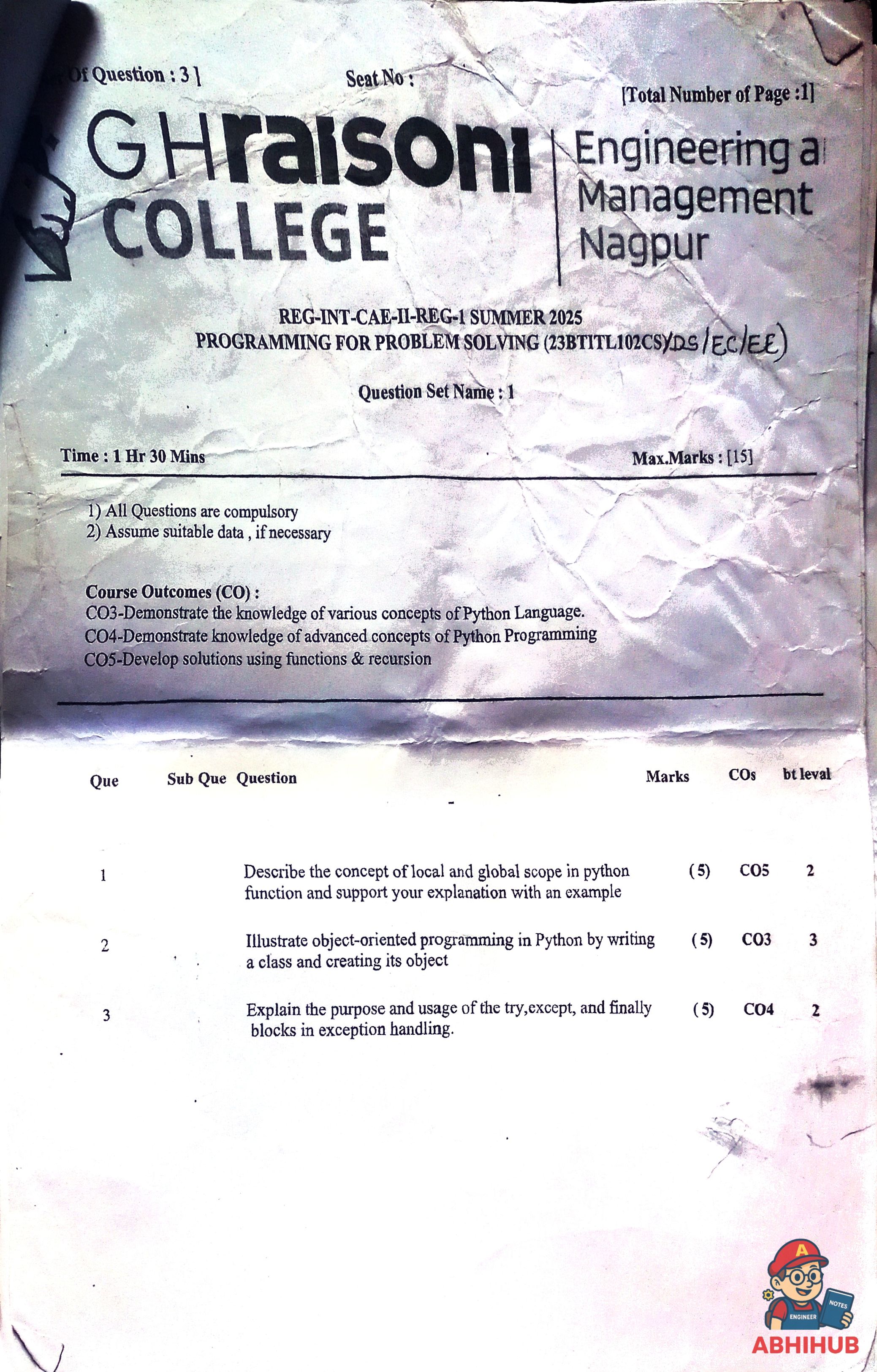 CAE2 Submission - Programming for Problem Solving PYQ