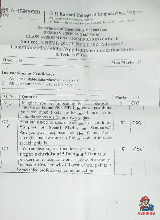 ACS-CAE2_2025 - Advanced Communication Skills PYQ