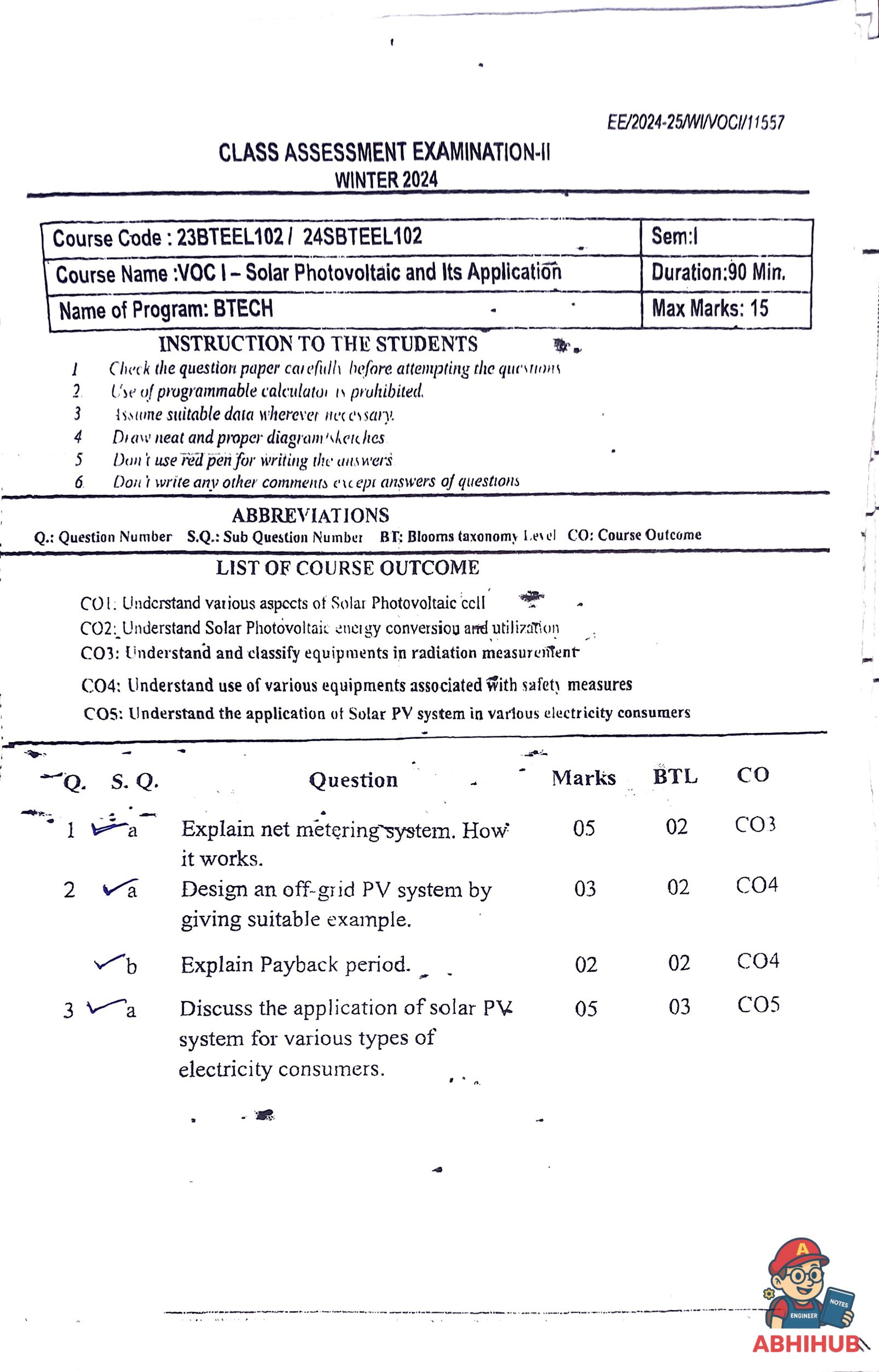 VOC1_CAE2 - Uncategorized PYQ