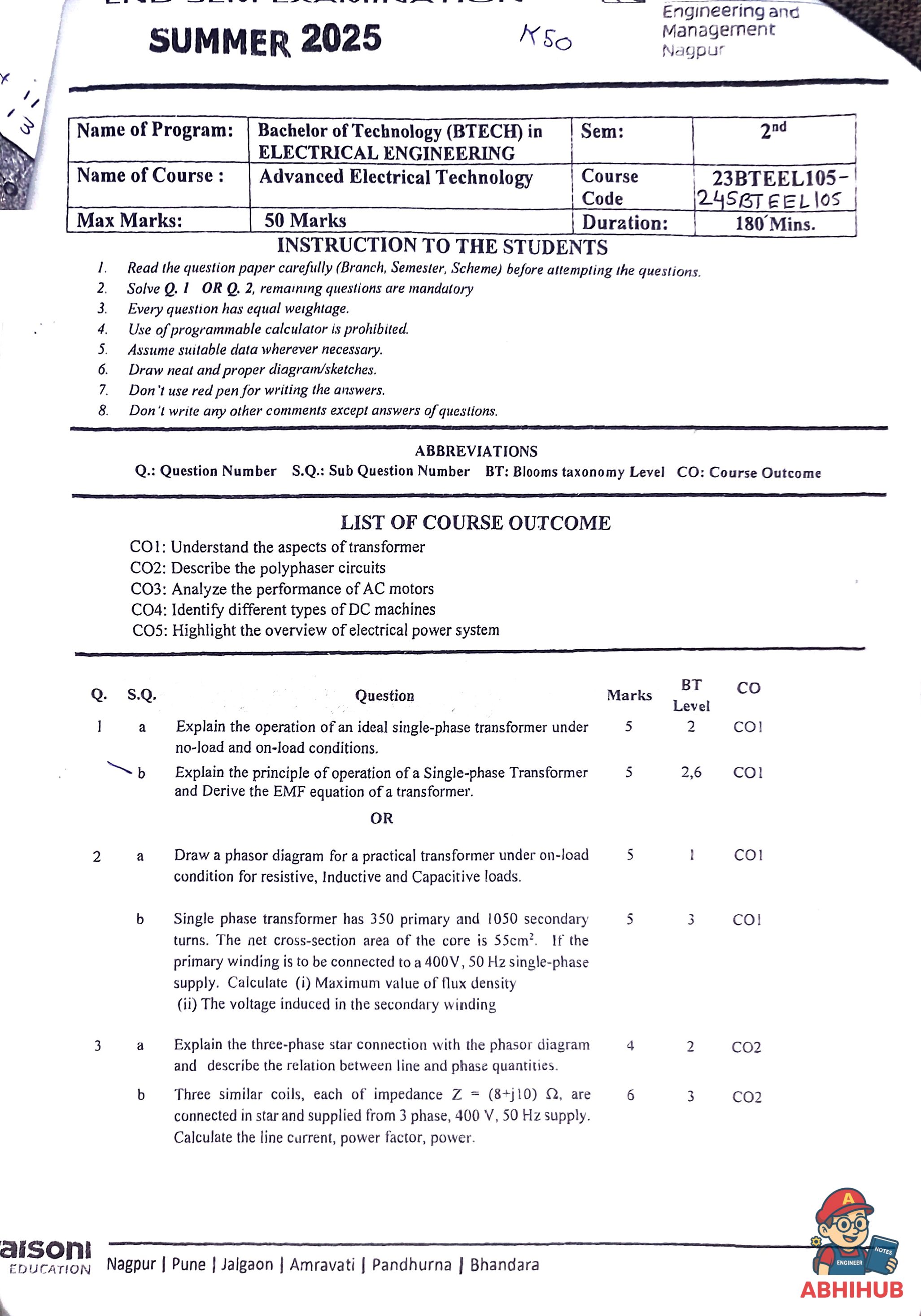 ESE Submission - Advanced Electrical Technology PYQ