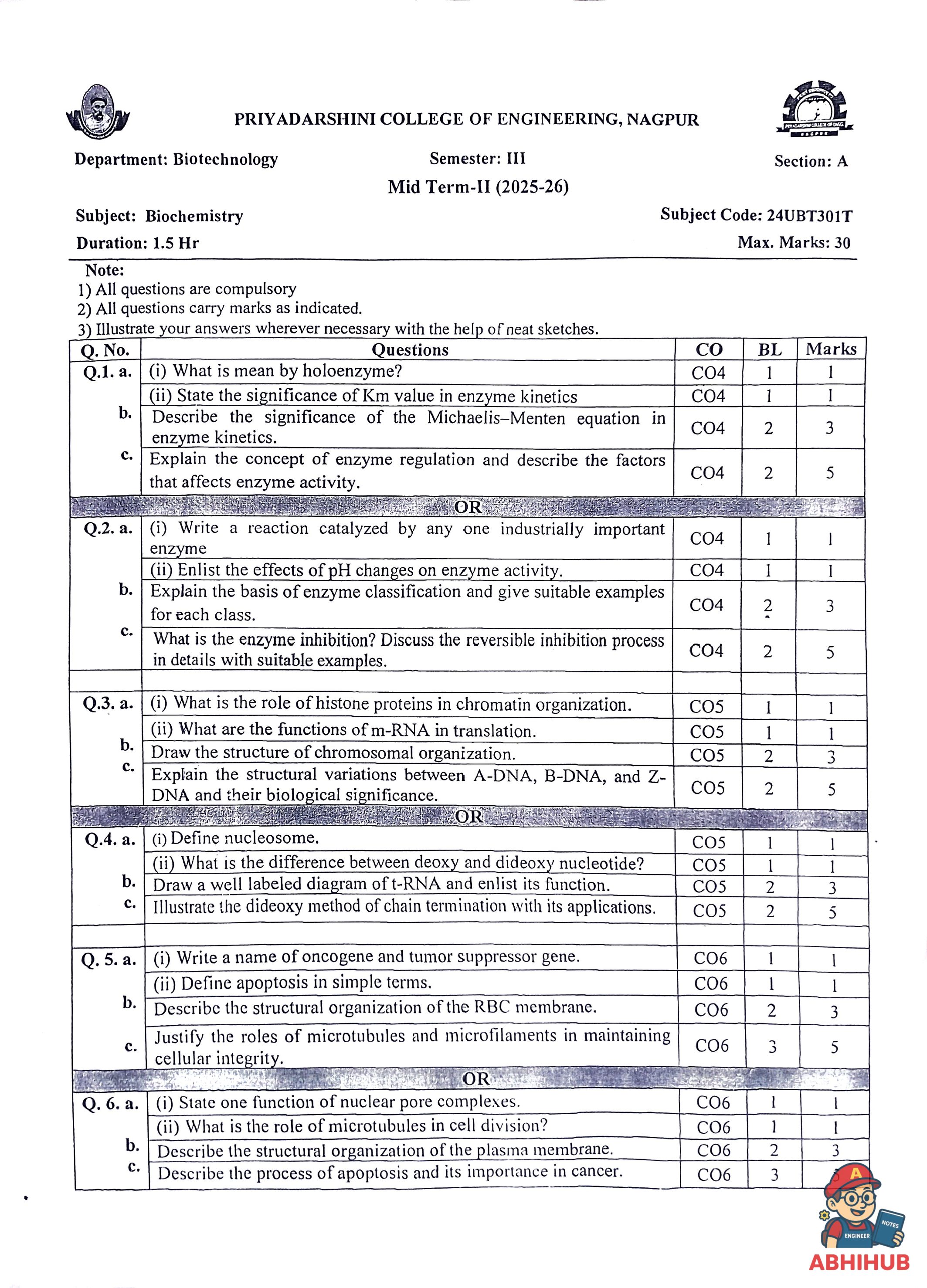 CAE2 Submission - Biochemistry - Theory PYQ