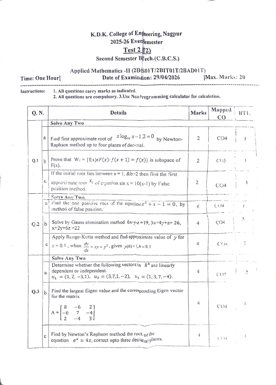 Applied Mathmatics -2 - Applied Mathmatics -2 PYQ