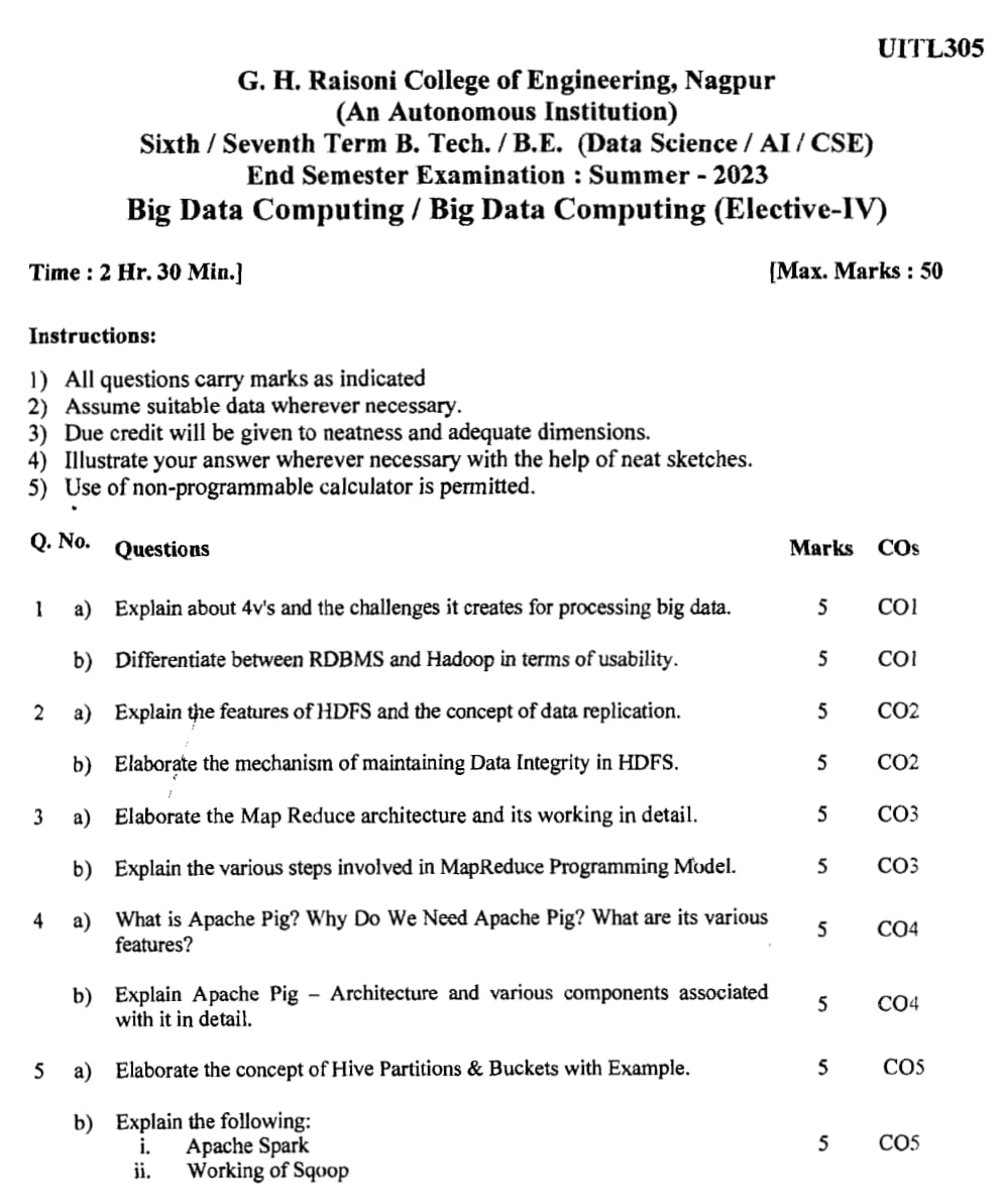 ESE Submission - Big Data Computing  PYQ