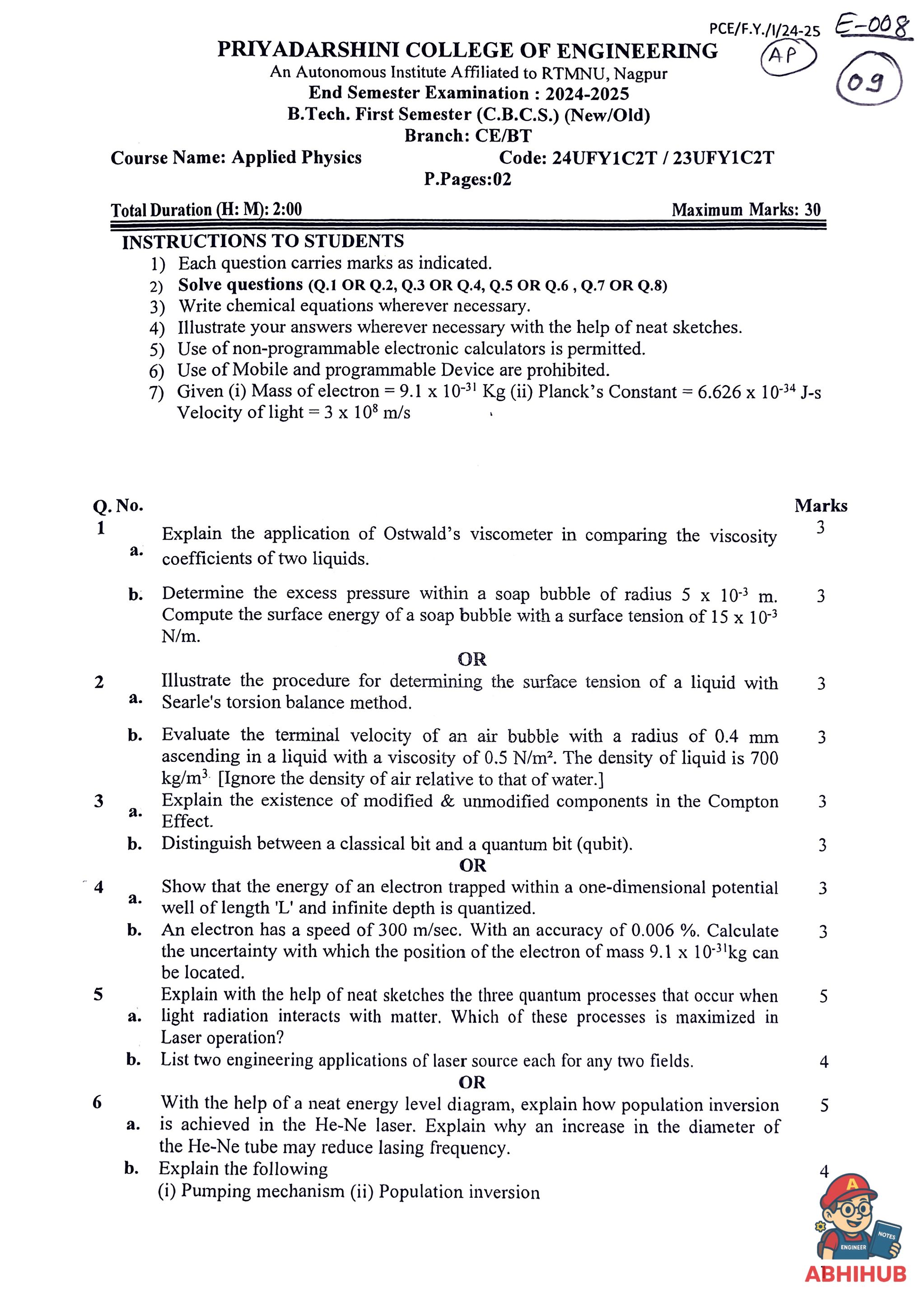 ESE Submission - Applied Physics PYQ