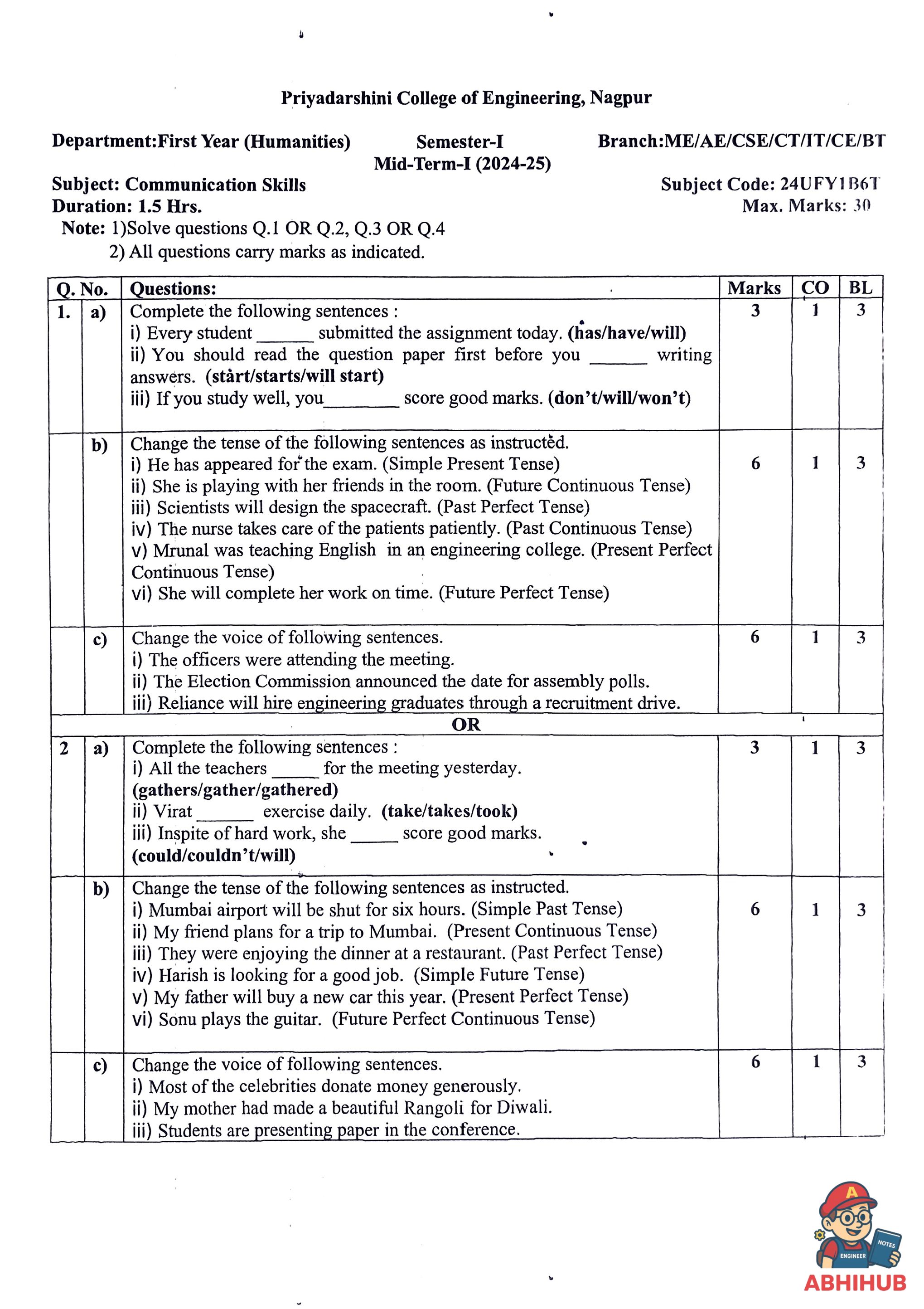 CAE1 Submission - Communication Skills PYQ