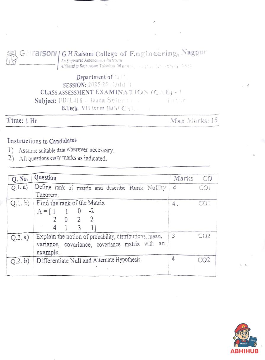 CAE1 Submission - Data Science for Engineering PYQ