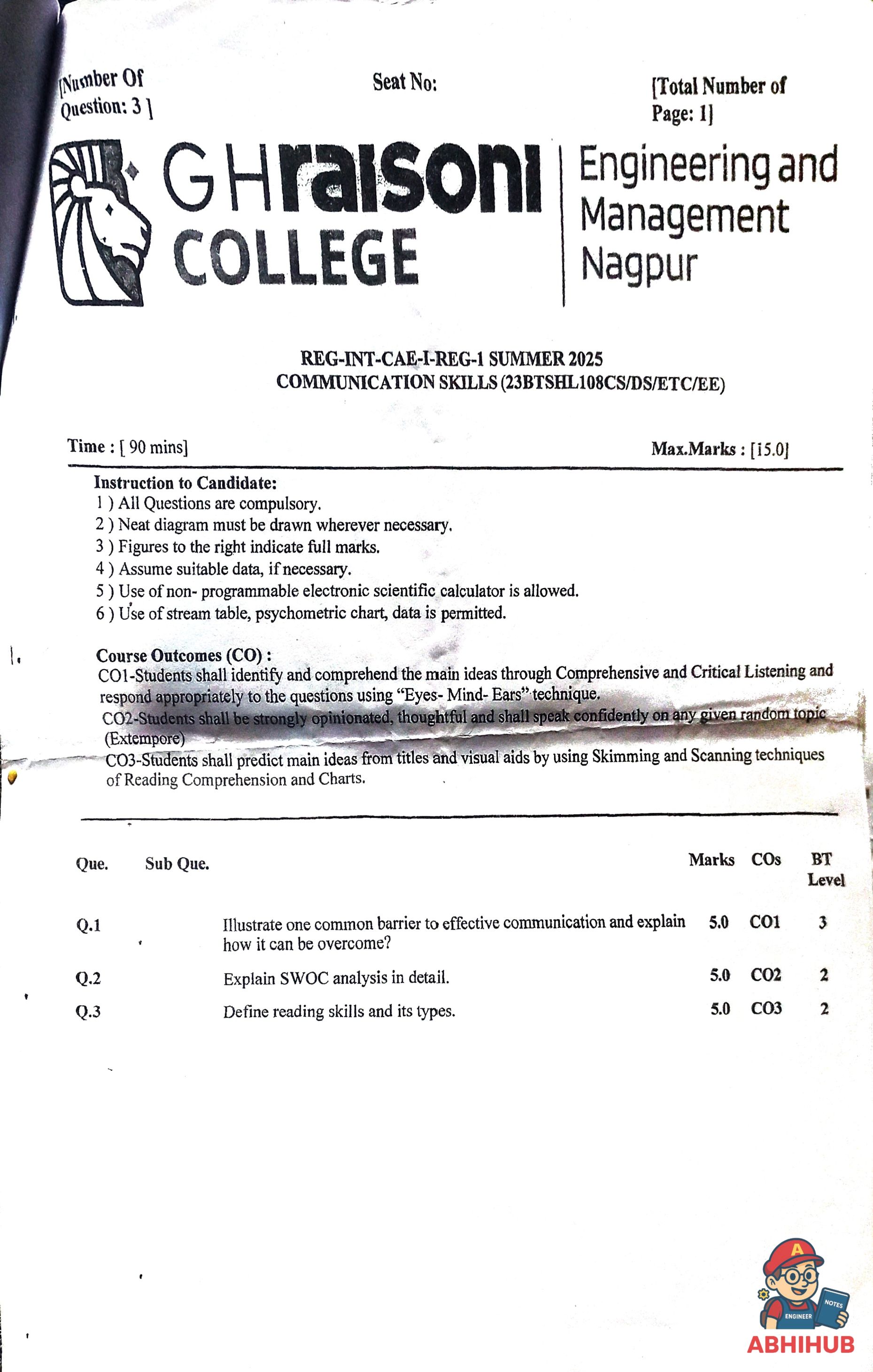 CAE1 Submission - Communication Skills PYQ