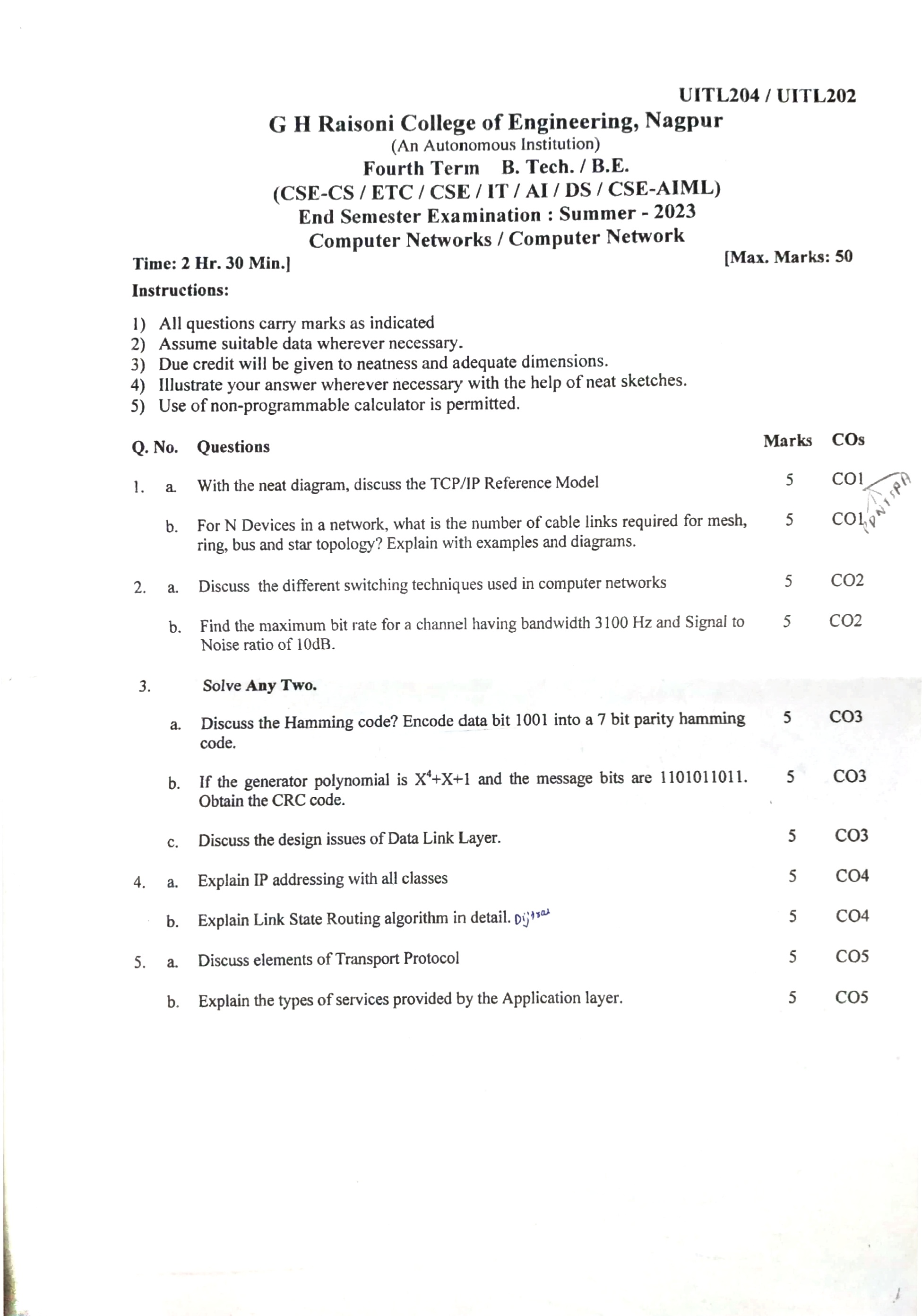 ESE Submission - Computer Networks  PYQ