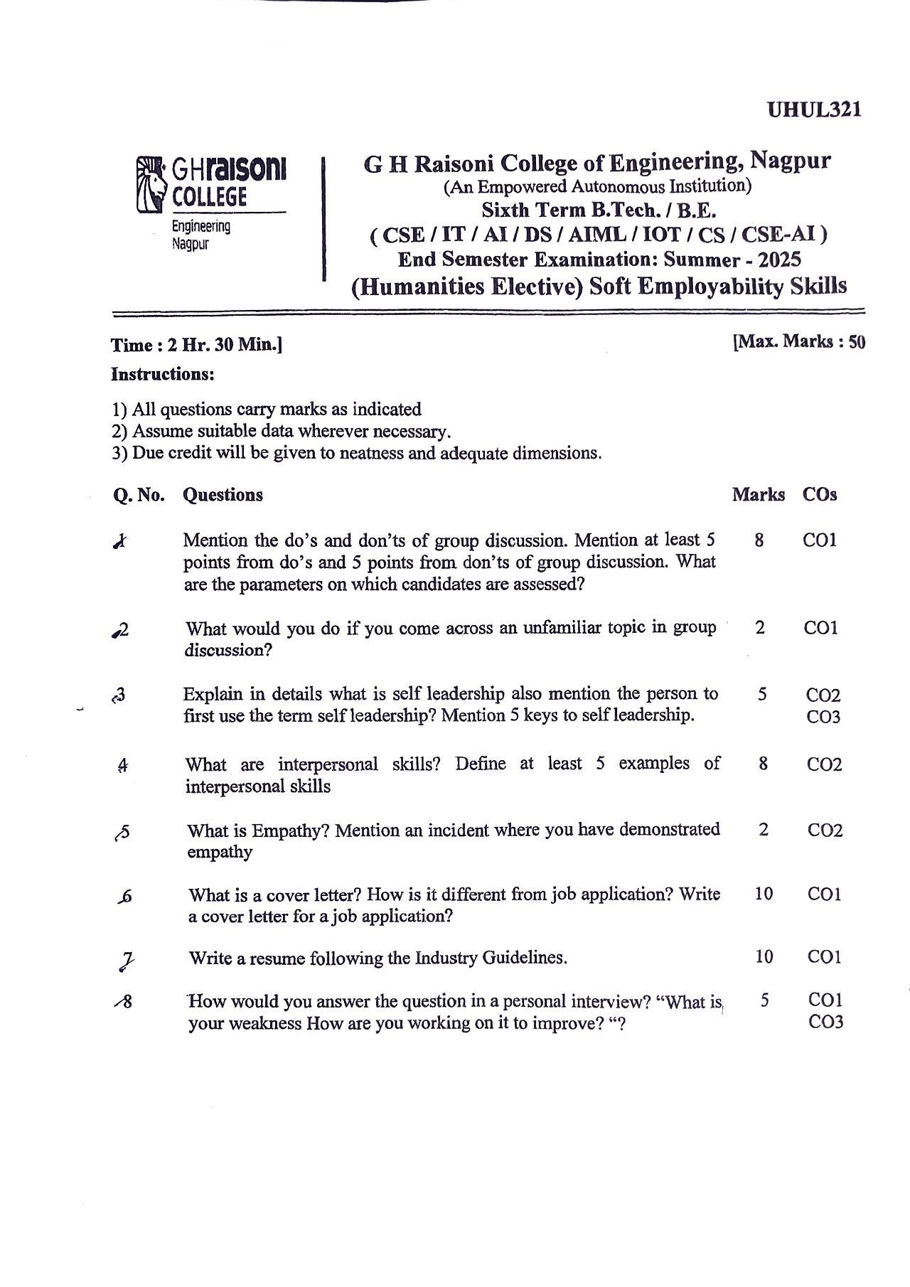 Soft Employability Skills - Soft Employability Skills PYQ