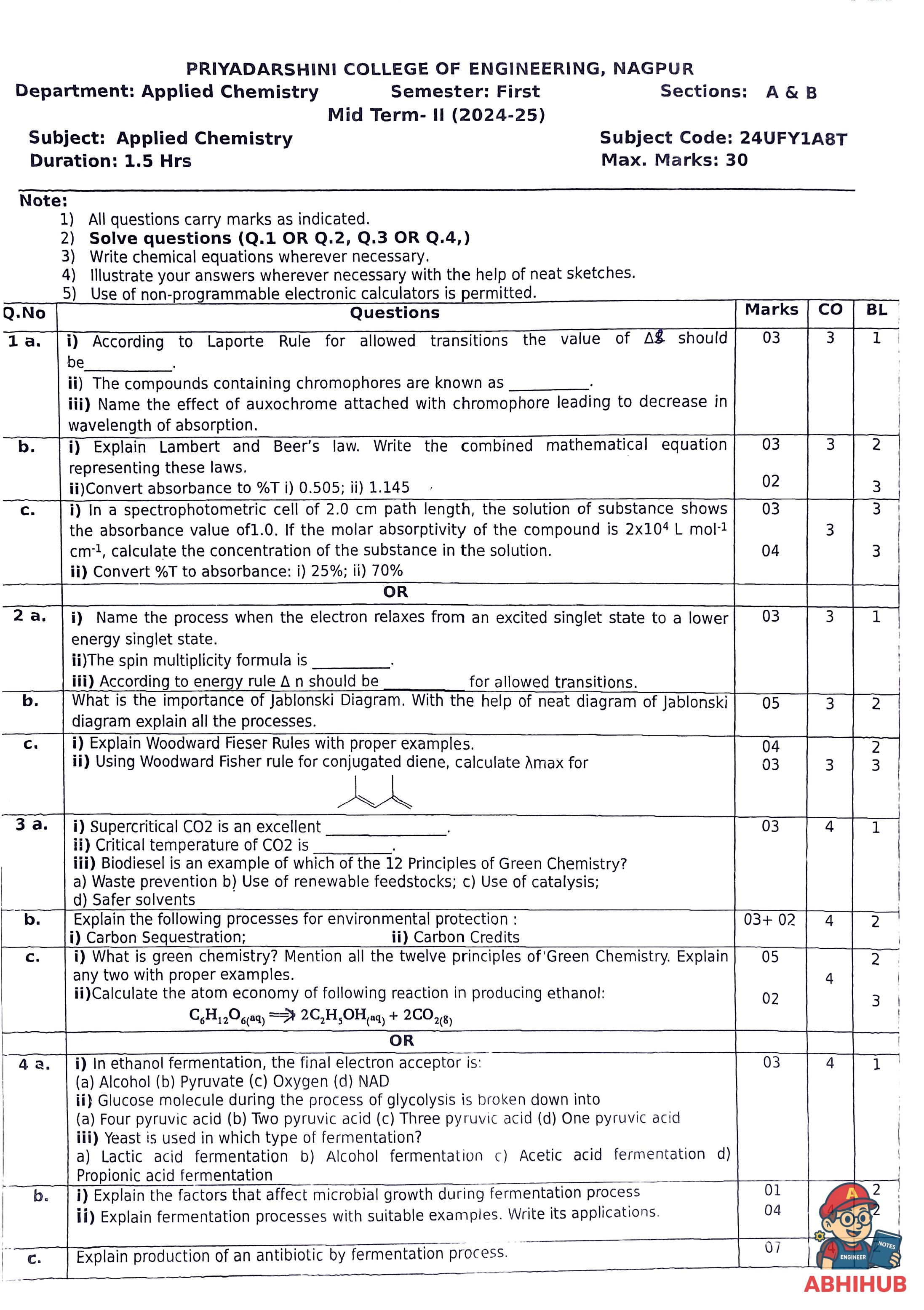 CAE2 Submission - Applied Chemistry PYQ