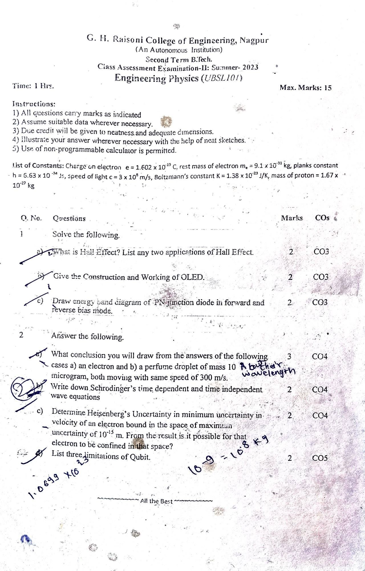 Engineering Physics - Engineering Physics PYQ