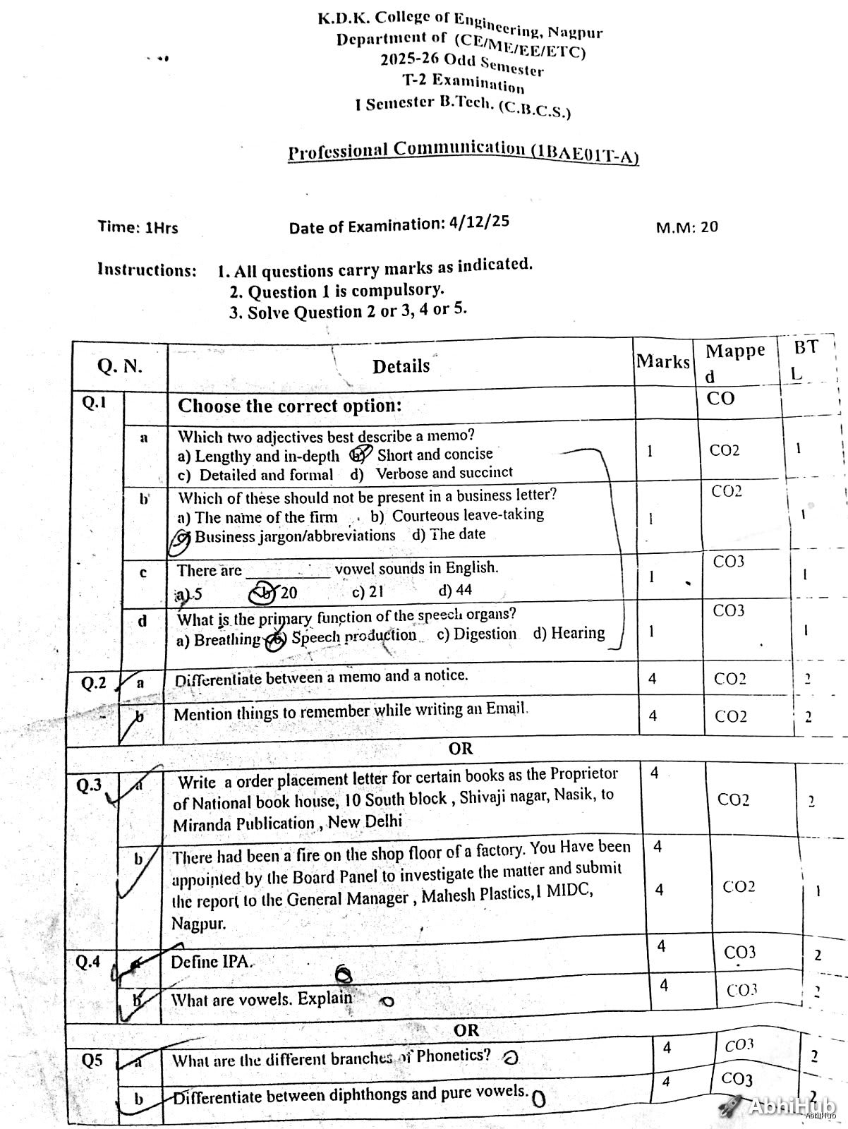 Test -2 - Professional Communication PYQ