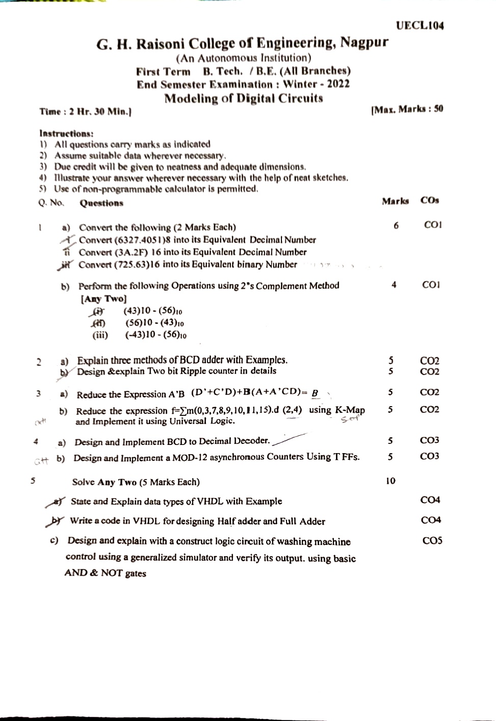 ESE Submission - Modeling of Digital Circuits PYQ