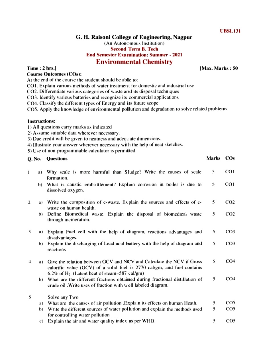 ESE Submission - Environmental Chemistry PYQ