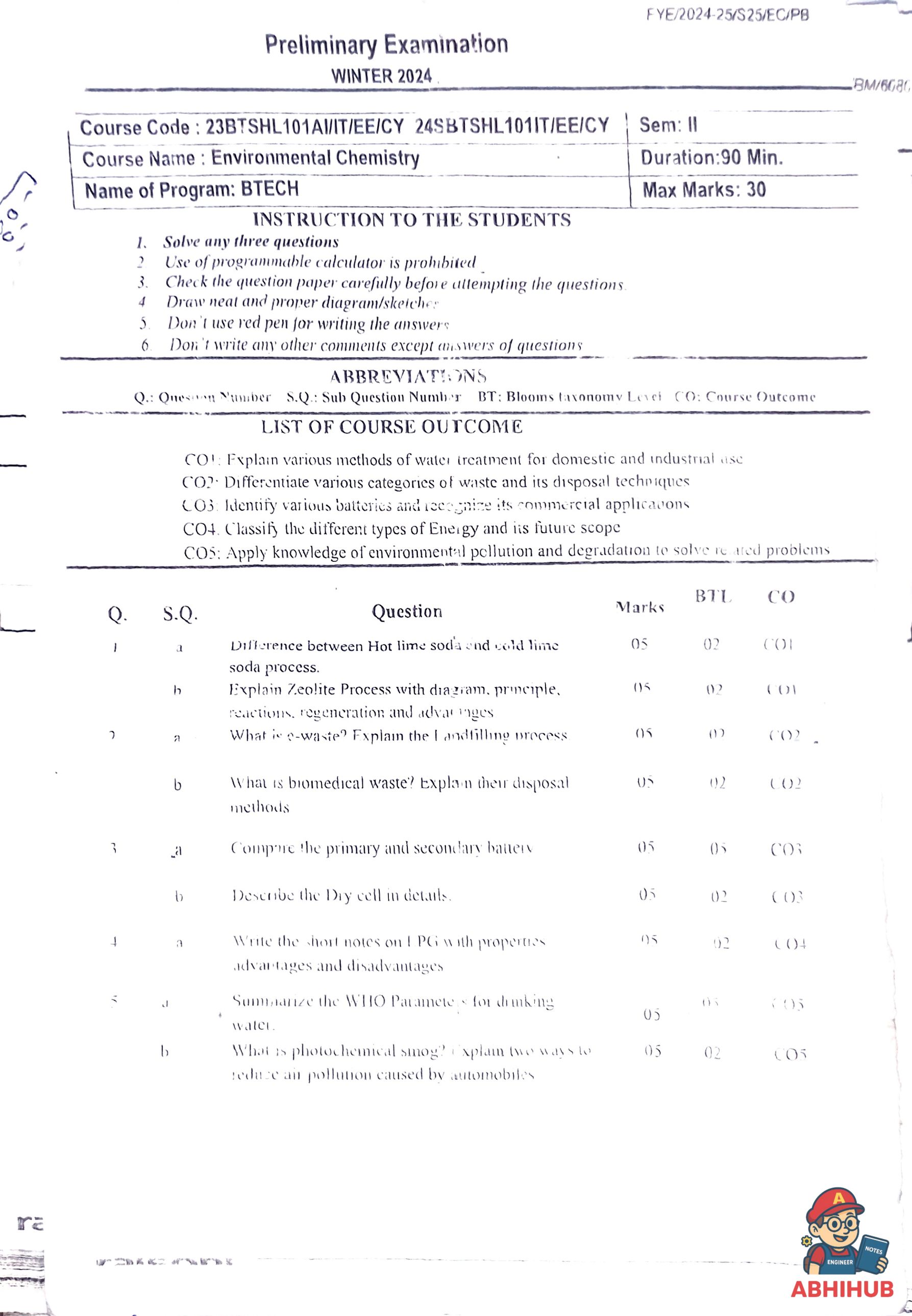 ESE Submission - Environmental Chemistry PYQ