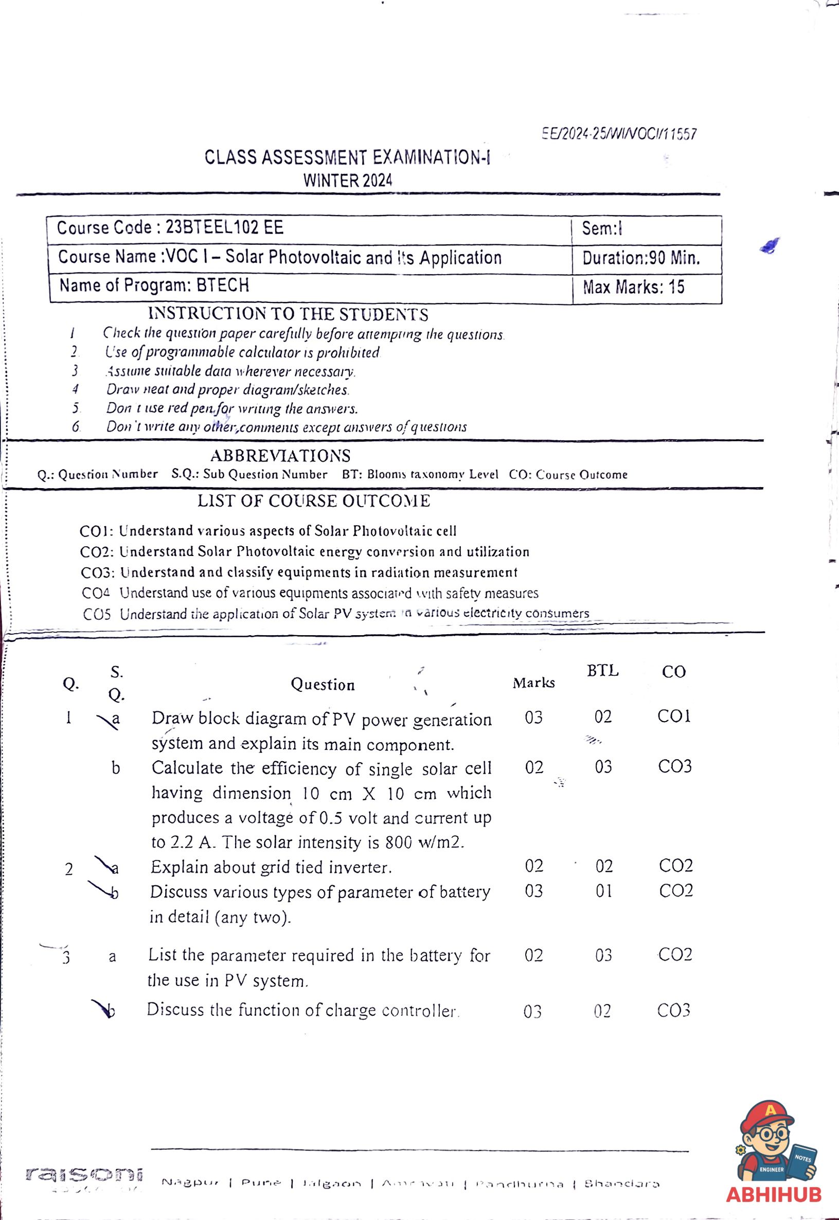 VOC1_CAE1 - Uncategorized PYQ