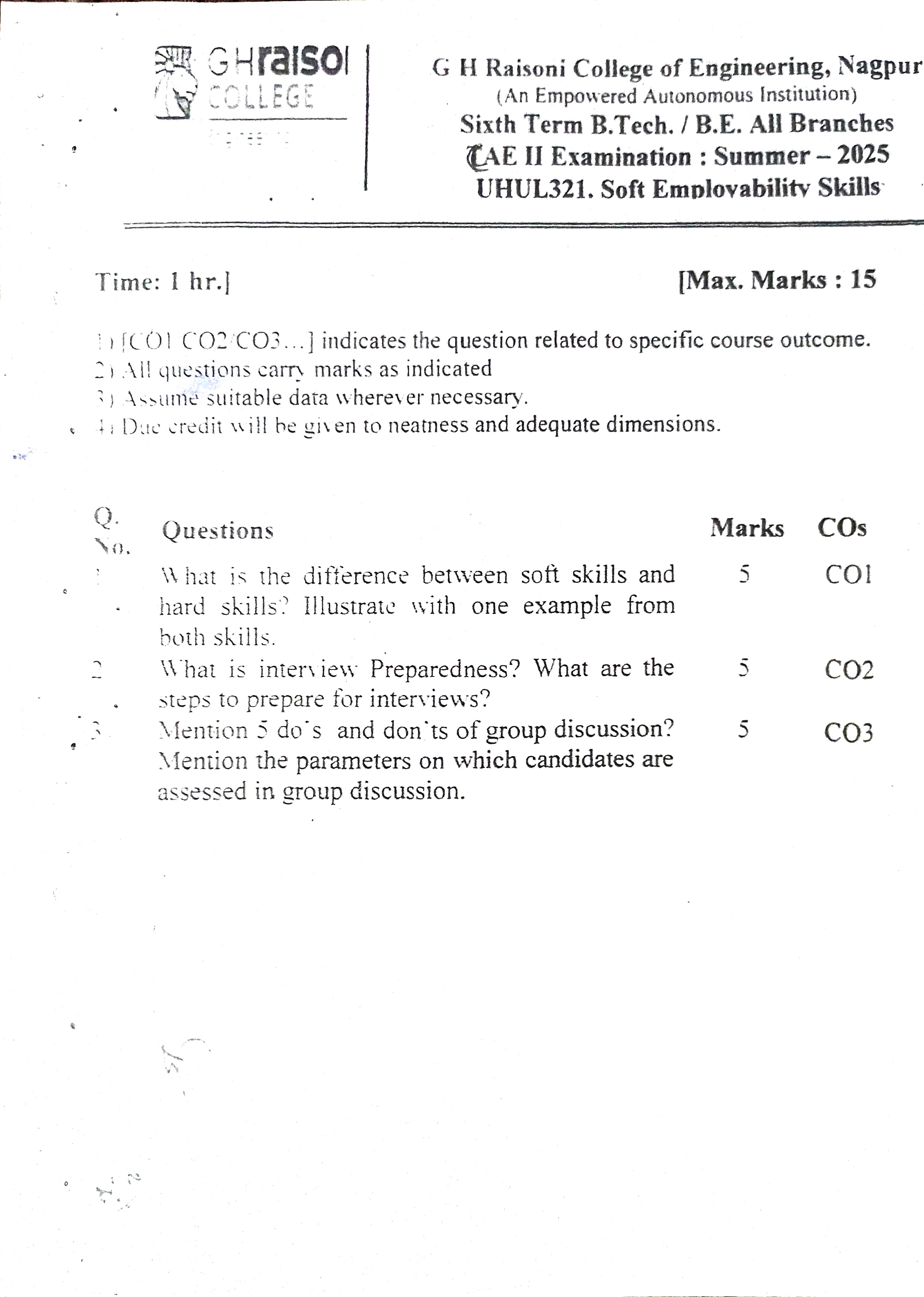 SES-CAE2 - Uncategorized PYQ