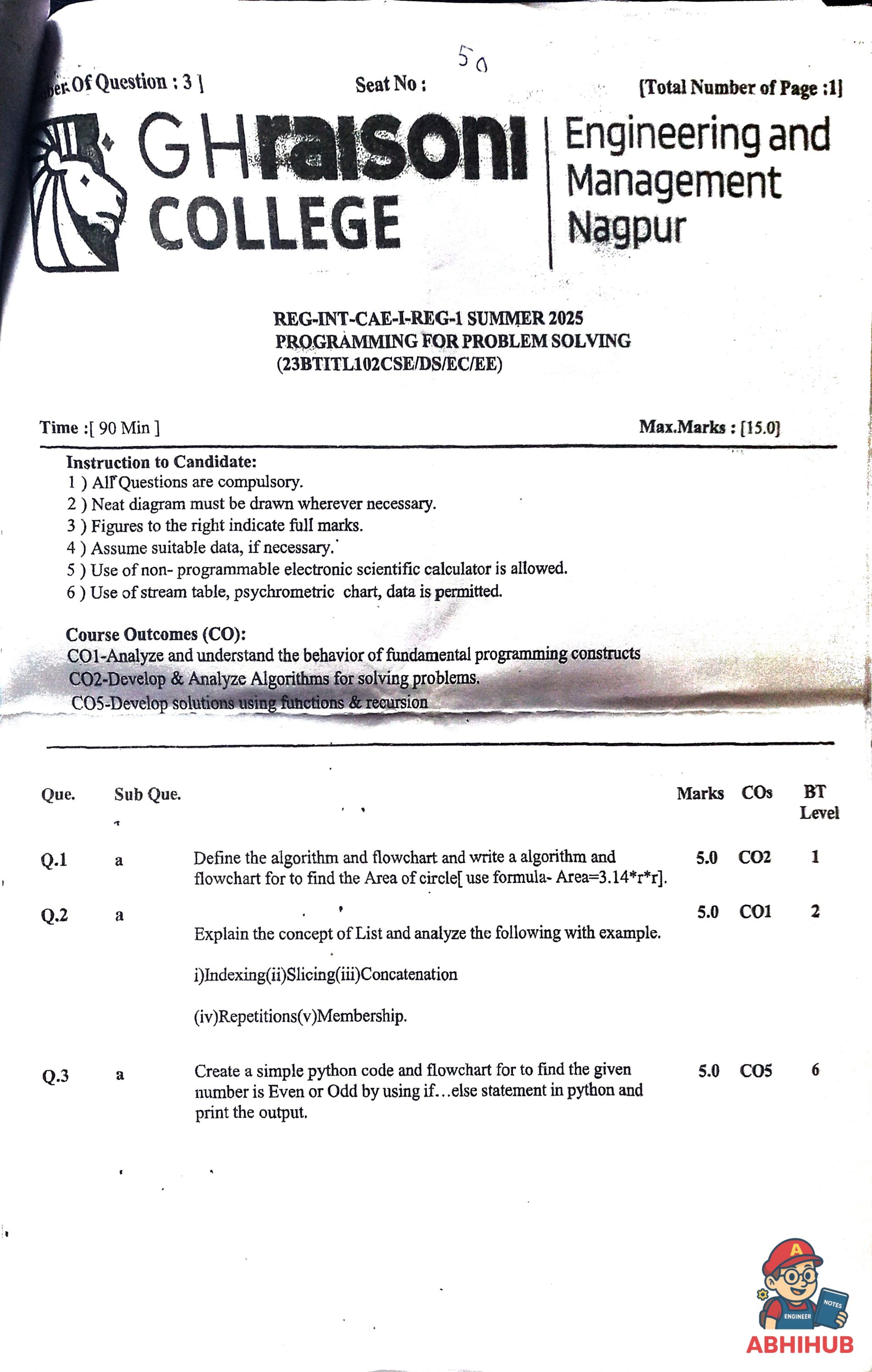 CAE1 Submission - Programming for Problem Solving PYQ