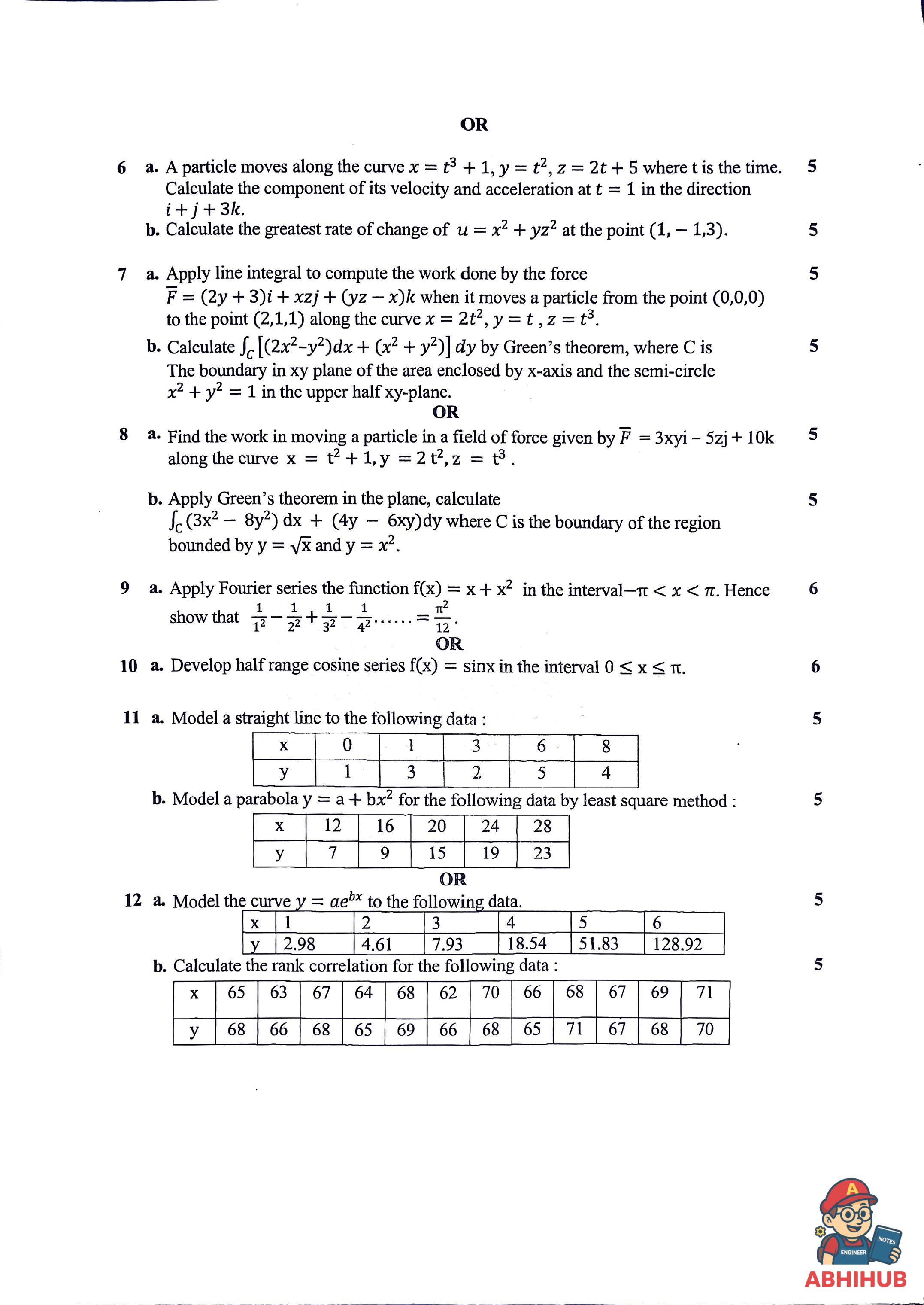 ESE Submission - Advanced Calculus Fourier Series & Statistics PYQ