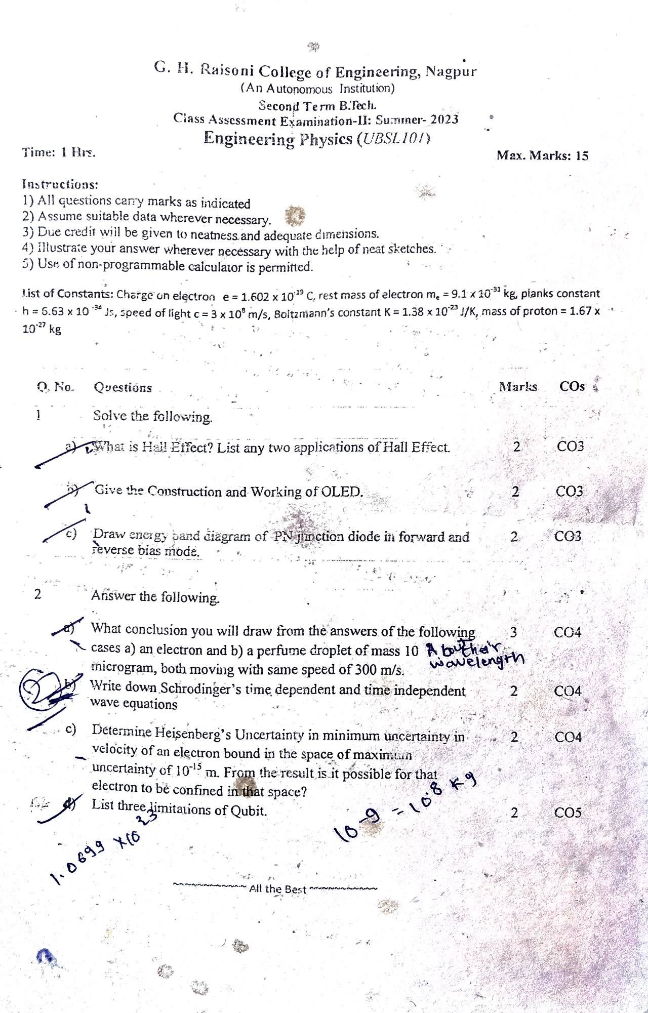 Engineering Physics - Engineering Physics PYQ