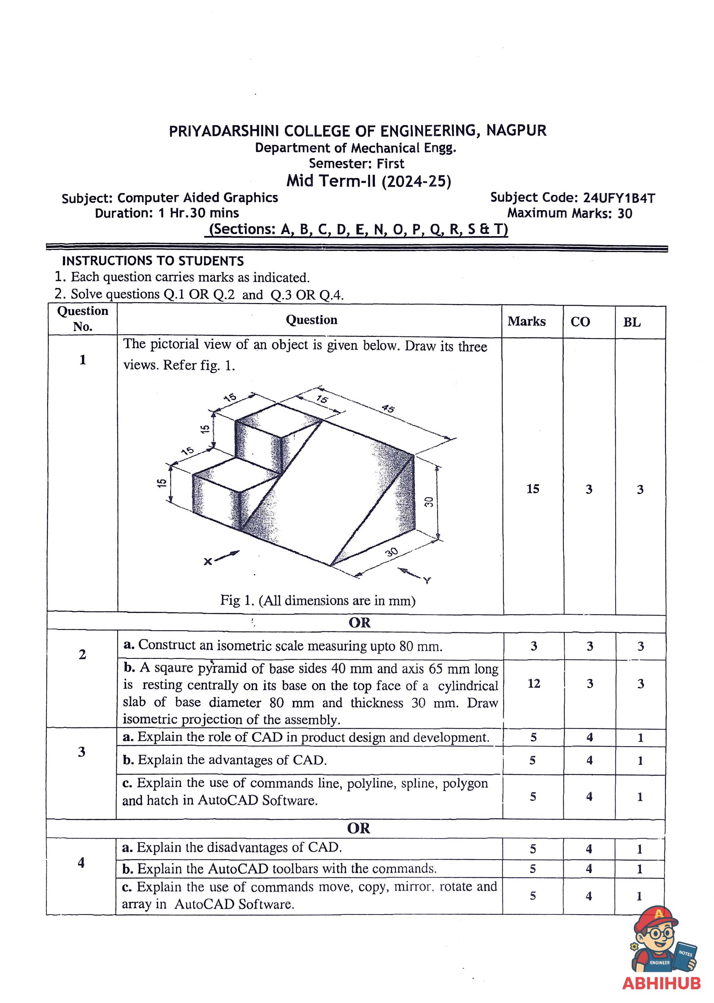 CAE2 Submission - Computer Aided Graphics PYQ